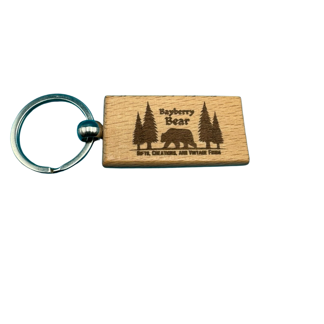 Engraved Wooden Keychain
