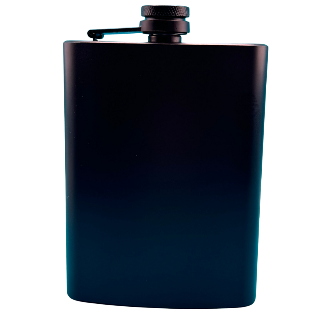 Engraved Black Flask-8 oz.