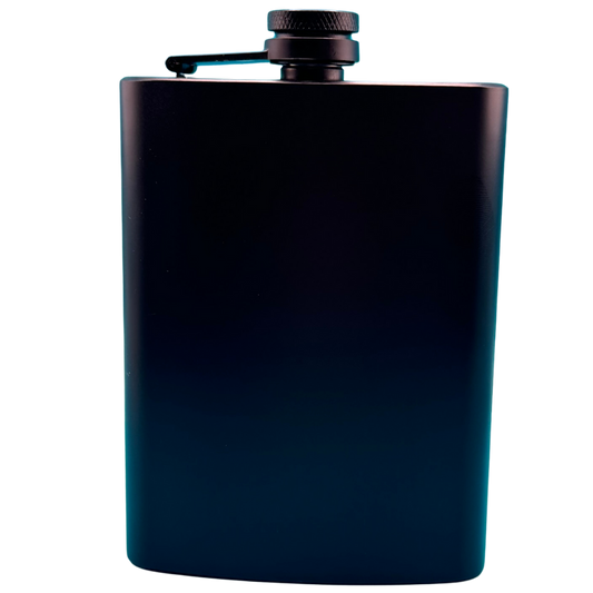 Engraved Black Flask-8 oz.