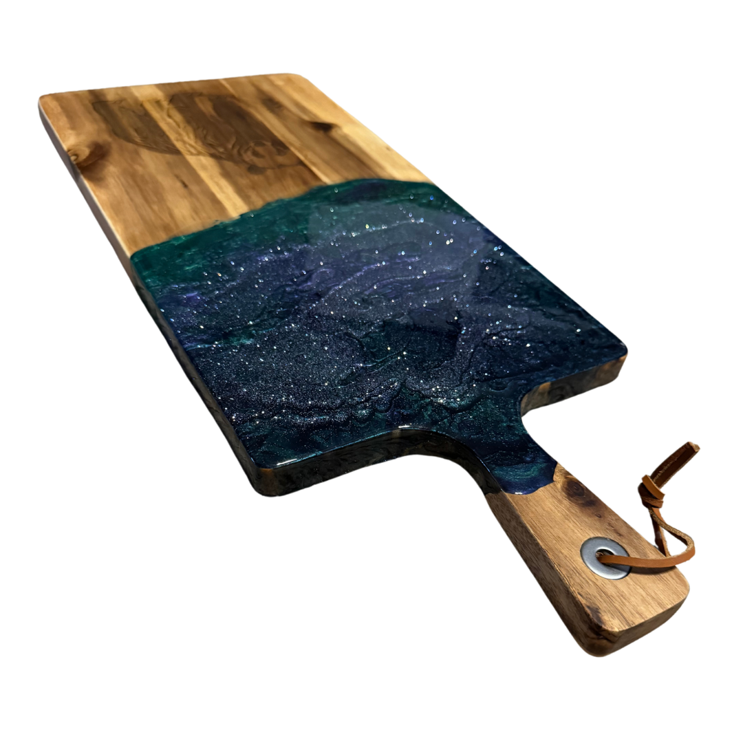 Stary Night Bear Resin and Engraved Board