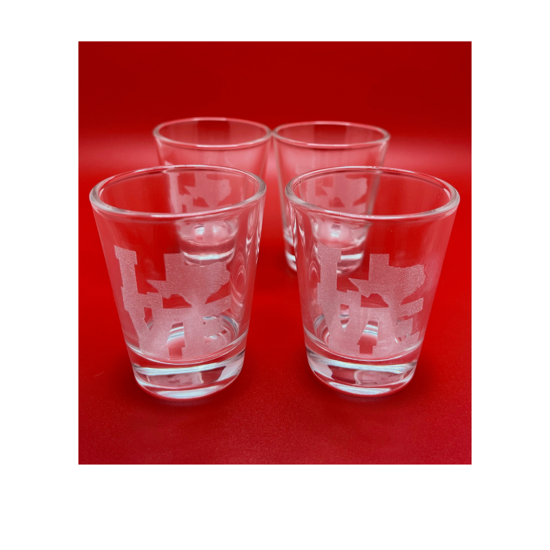 Texas Love Shot Glasses—Set of 4
