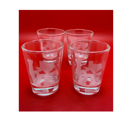 Texas Love Shot Glasses—Set of 4