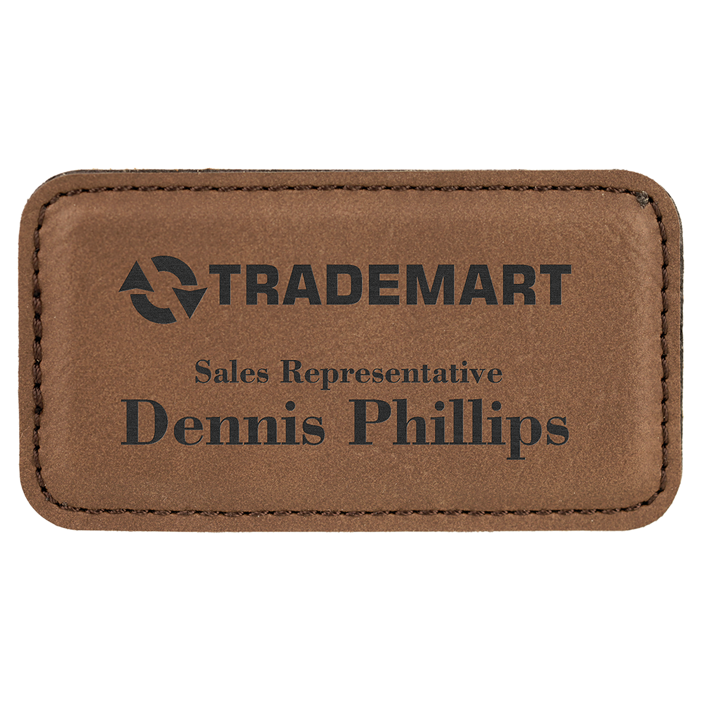Custom Leatherette Badge with Magnet 3 1/4" x 1 3/4"