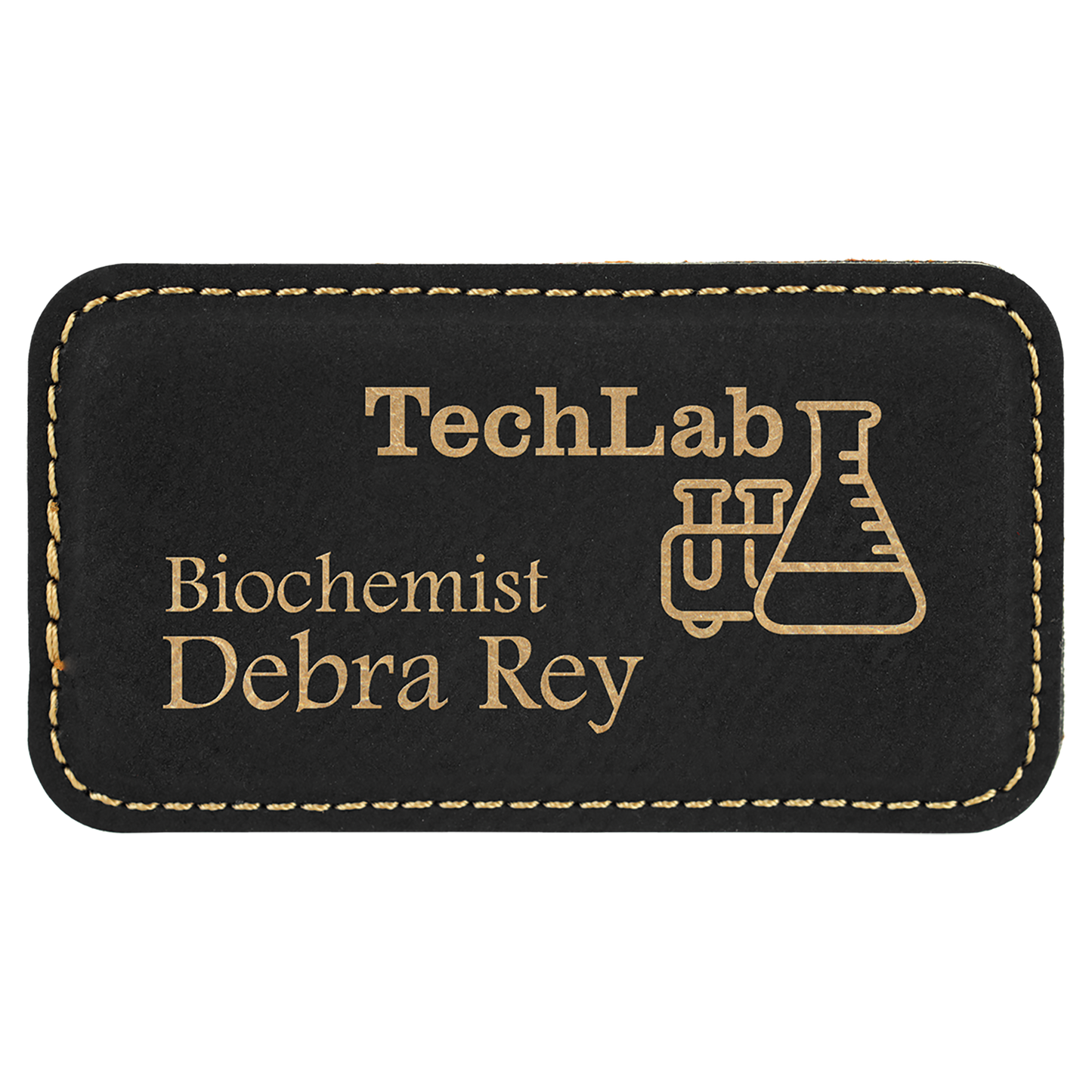 Custom Leatherette Badge with Magnet 3 1/4" x 1 3/4"
