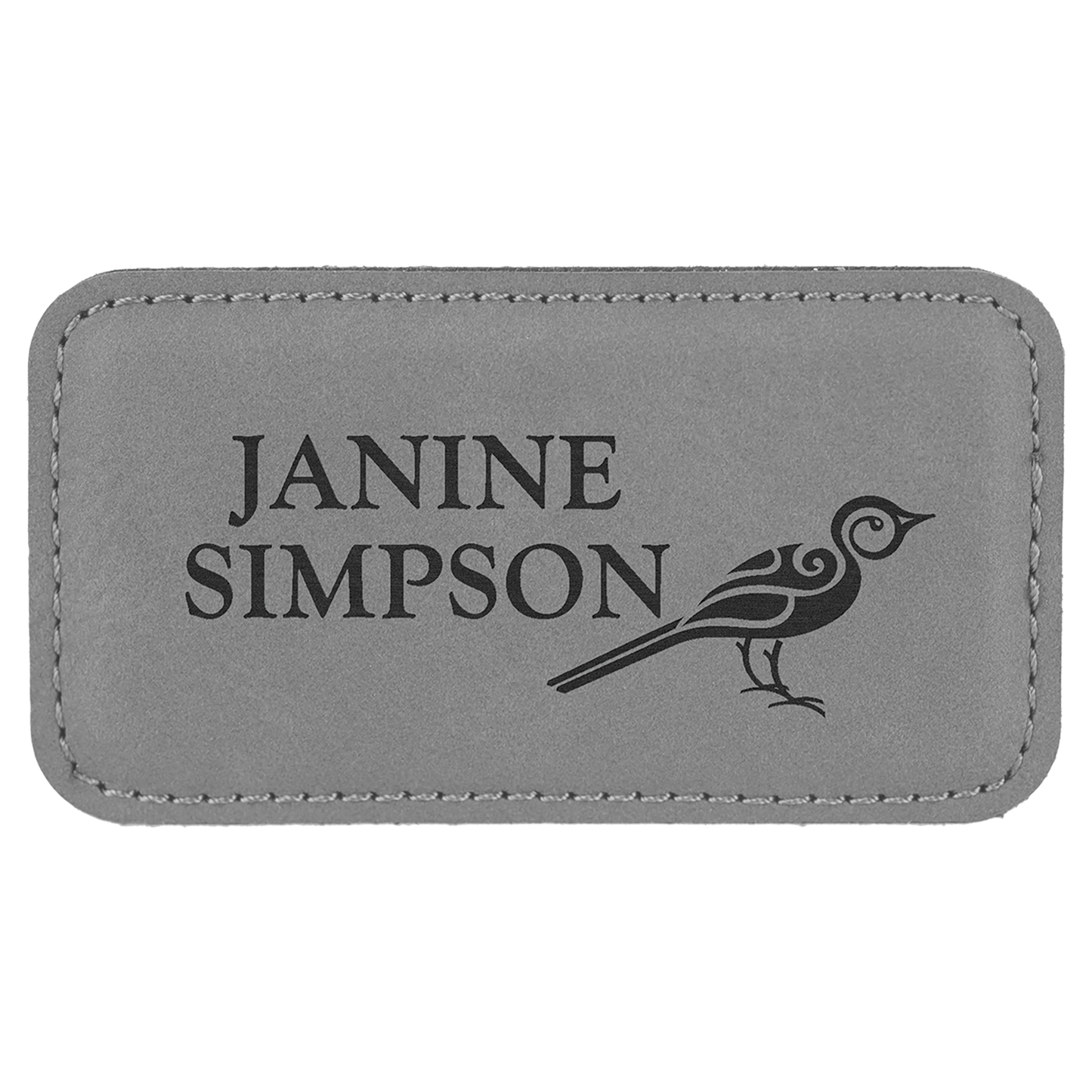 Custom Leatherette Badge with Magnet 3 1/4" x 1 3/4"