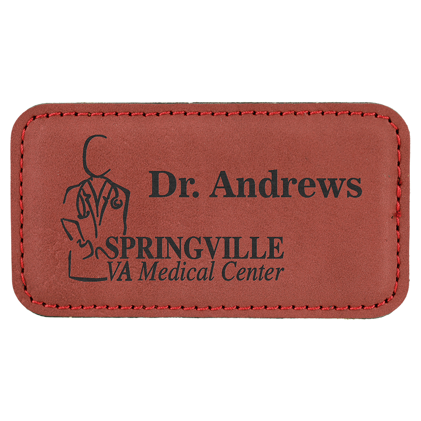 Custom Leatherette Badge with Magnet 3 1/4" x 1 3/4"
