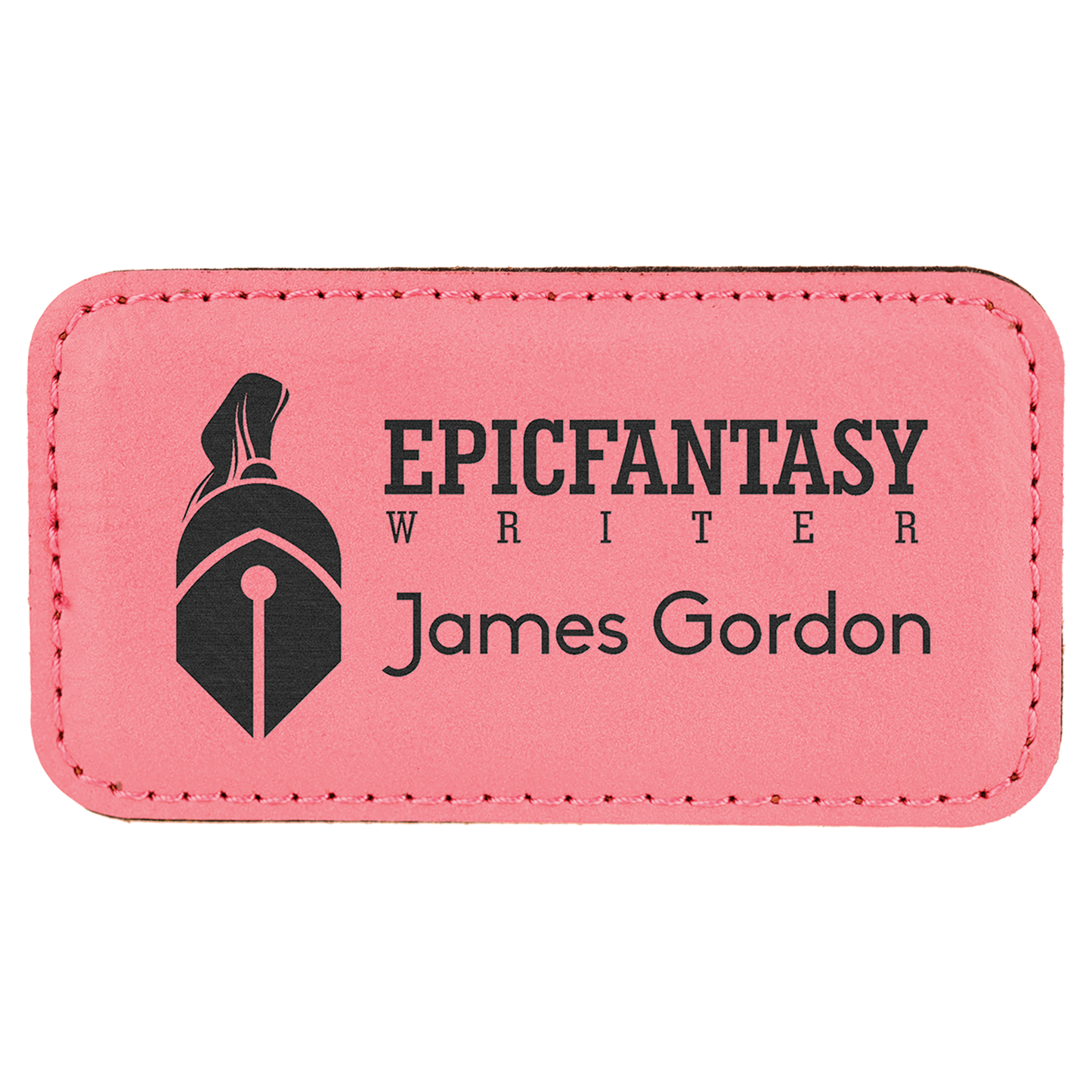 Custom Leatherette Badge with Magnet 3 1/4" x 1 3/4"