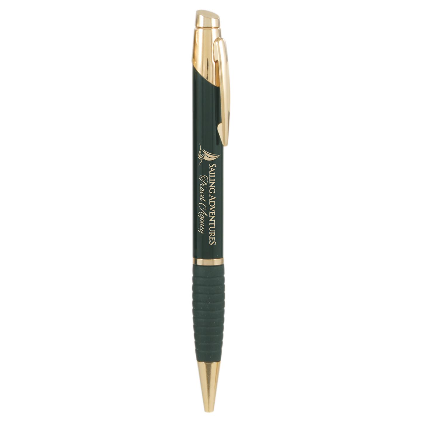 Custom Glossy Brass Ballpoint Pen with Gripper