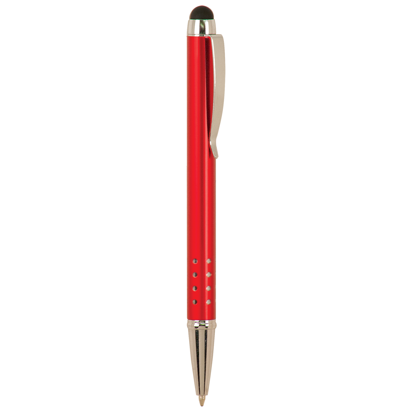 Silver Trim Engraved Pen with Stylus top