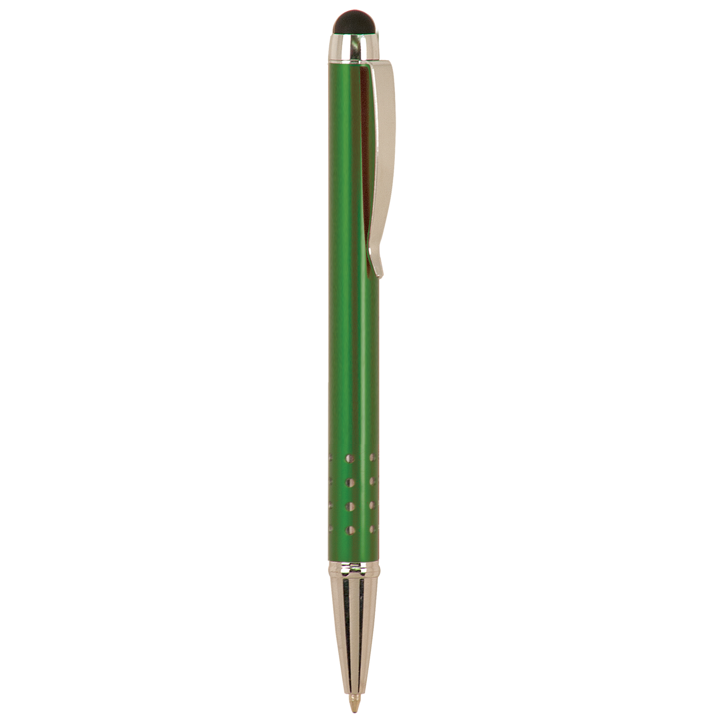 Silver Trim Engraved Pen with Stylus top