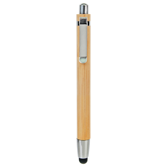 Engraved Bamboo Pen with Stylus Tip