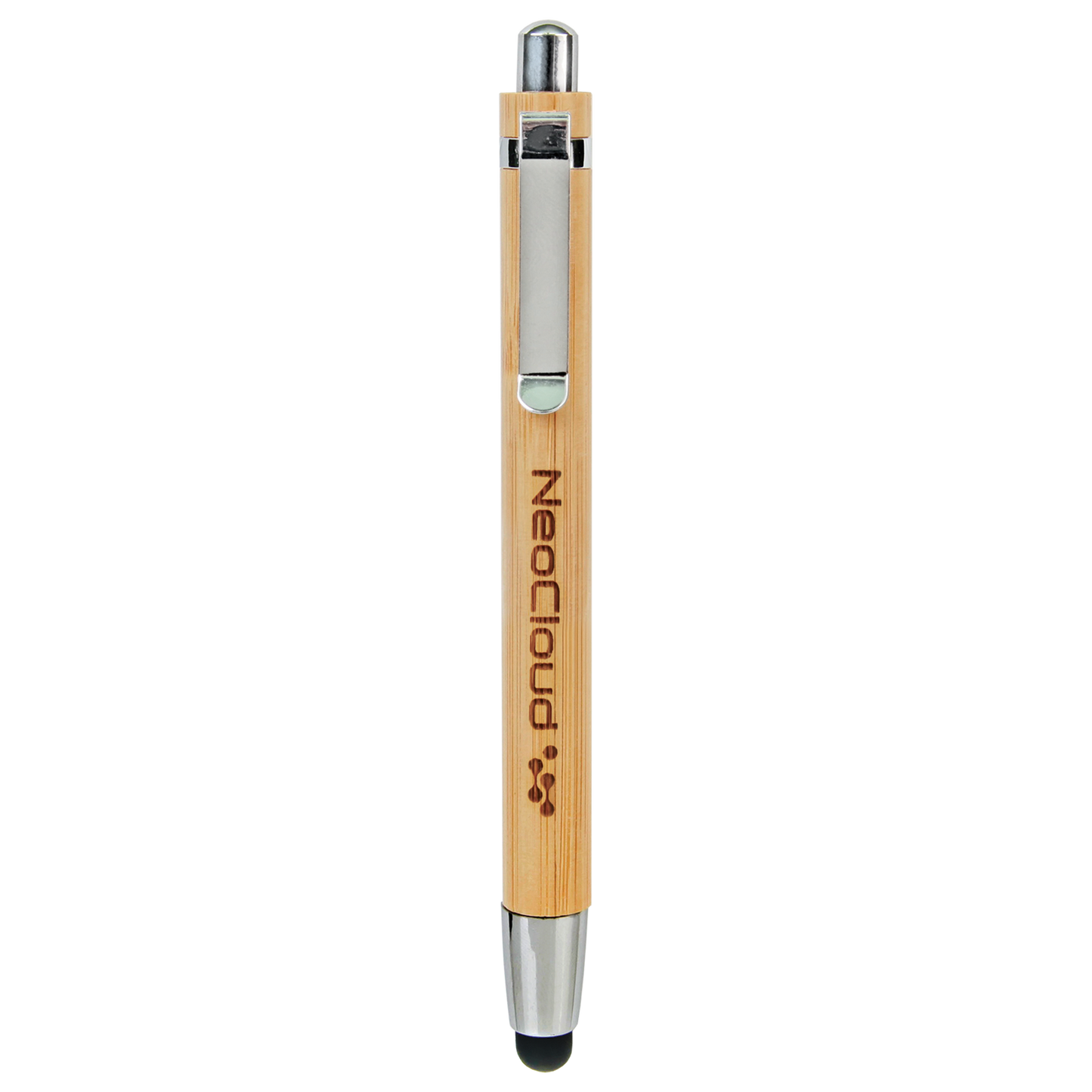 Engraved Bamboo Pen with Stylus Tip