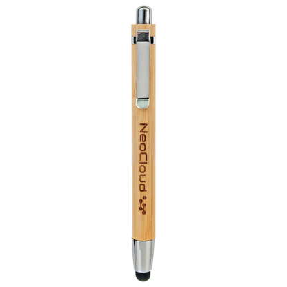 Engraved Bamboo Pen with Stylus Tip